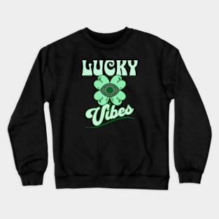 St. Patrick's Day Retro Lucky Vibes Crewneck Sweatshirt